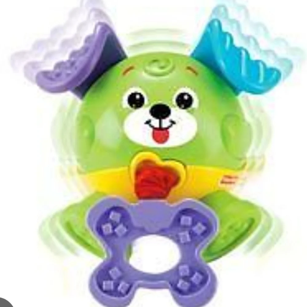 Fisher Price Brilliant Basics Tug Puppy 6m Interactive Baby Toy Vintage Colorful